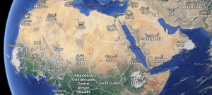 Map of Africa with indication od Sudan